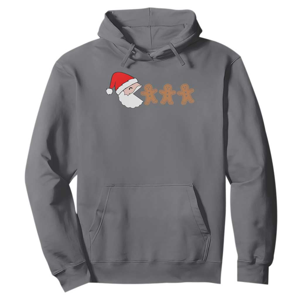 Funny Christmas Hoodie Santa Eating Gingerbread Men Gamer Men Women Kids TS10 Charcoal Print Your Wear