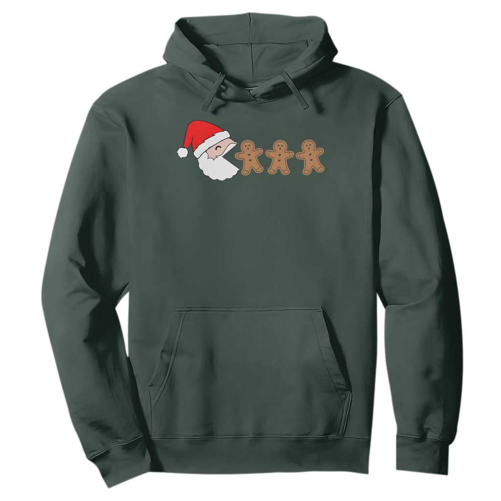 Funny Christmas Hoodie Santa Eating Gingerbread Men Gamer Men Women Kids TS10 Dark Forest Green Print Your Wear