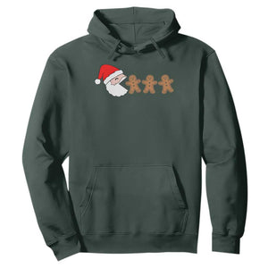 Funny Christmas Hoodie Santa Eating Gingerbread Men Gamer Men Women Kids TS10 Dark Forest Green Print Your Wear