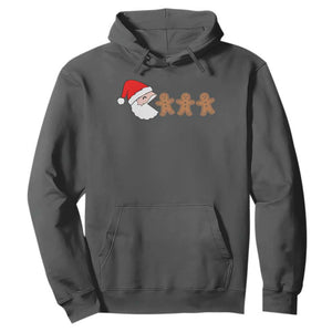 Funny Christmas Hoodie Santa Eating Gingerbread Men Gamer Men Women Kids TS10 Dark Heather Print Your Wear