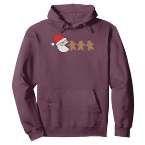 Funny Christmas Hoodie Santa Eating Gingerbread Men Gamer Men Women Kids TS10 Maroon Print Your Wear