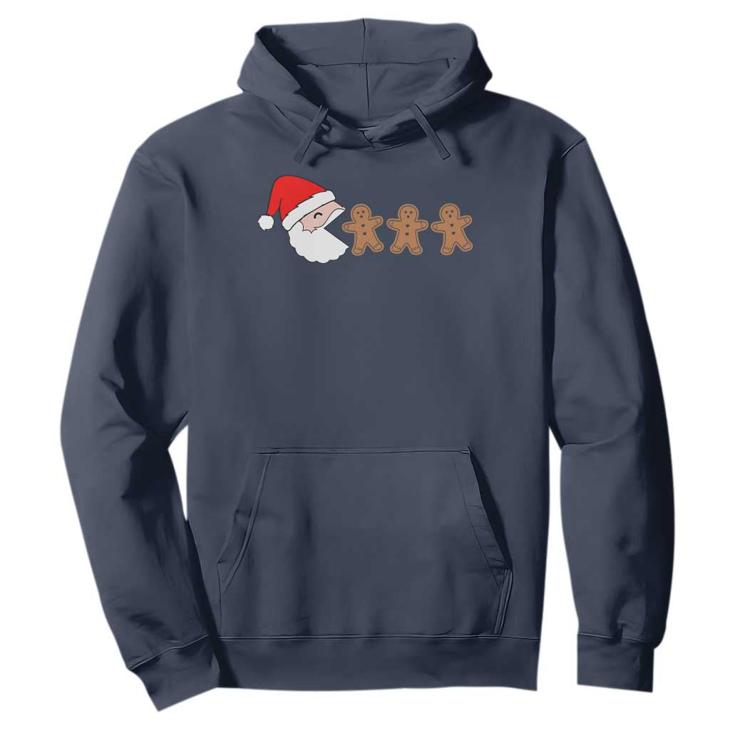 Funny Christmas Hoodie Santa Eating Gingerbread Men Gamer Men Women Kids TS10 Navy Print Your Wear
