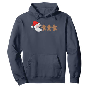 Funny Christmas Hoodie Santa Eating Gingerbread Men Gamer Men Women Kids TS10 Navy Print Your Wear