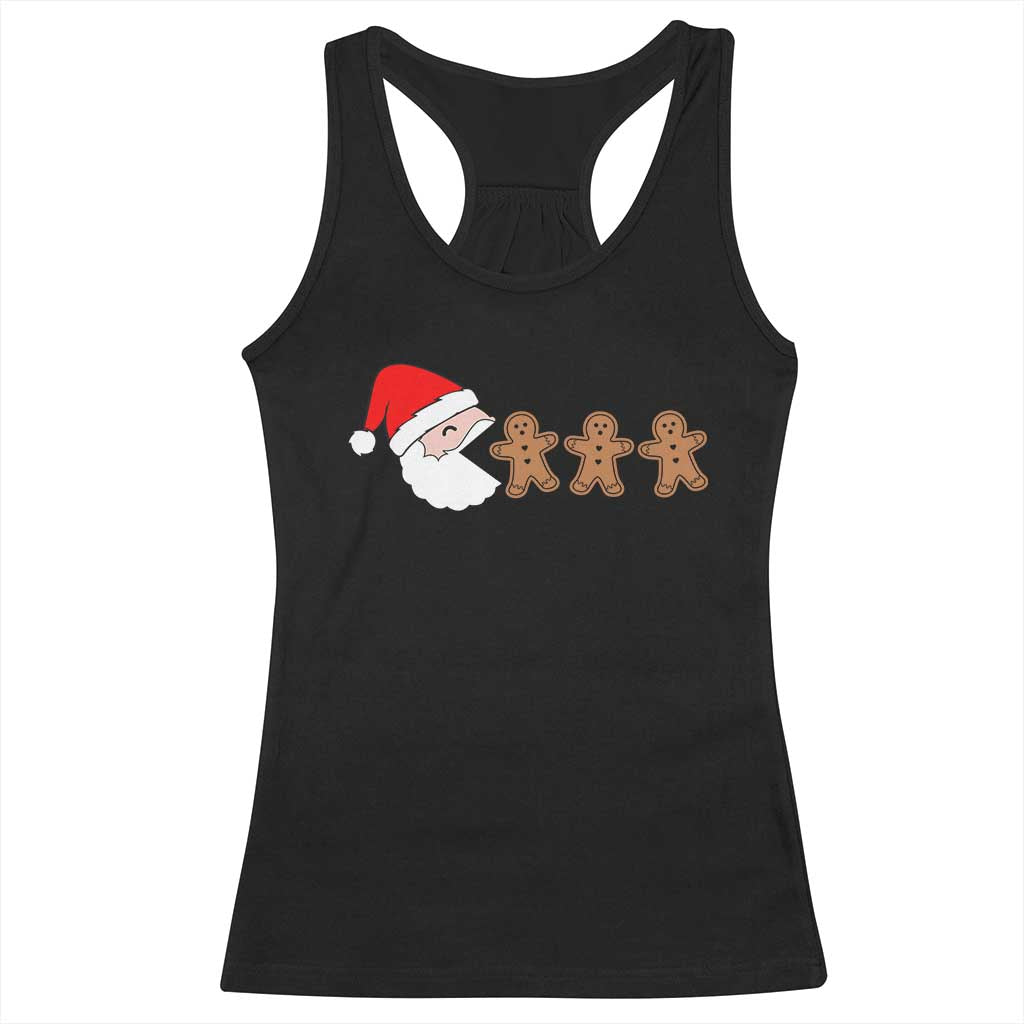Funny Christmas Racerback Tank Top Santa Eating Gingerbread Men Gamer Men Women Kids TS10 Black Print Your Wear