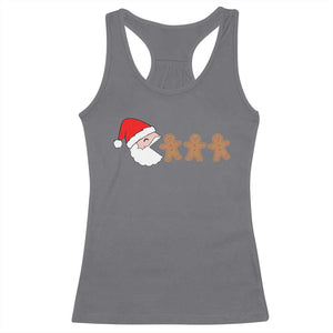 Funny Christmas Racerback Tank Top Santa Eating Gingerbread Men Gamer Men Women Kids TS10 Charcoal Print Your Wear