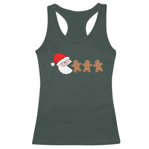 Funny Christmas Racerback Tank Top Santa Eating Gingerbread Men Gamer Men Women Kids TS10 Dark Forest Green Print Your Wear