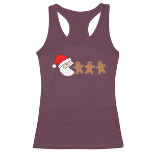 Funny Christmas Racerback Tank Top Santa Eating Gingerbread Men Gamer Men Women Kids TS10 Maroon Print Your Wear
