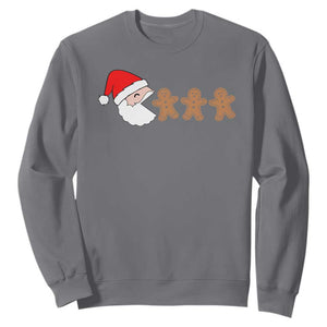Funny Christmas Sweatshirt Santa Eating Gingerbread Men Gamer Men Women Kids TS10 Charcoal Print Your Wear