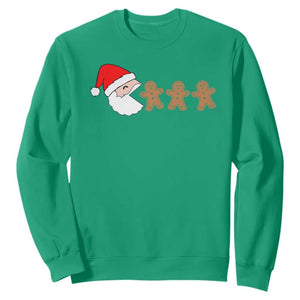 Funny Christmas Sweatshirt Santa Eating Gingerbread Men Gamer Men Women Kids TS10 Irish Green Print Your Wear