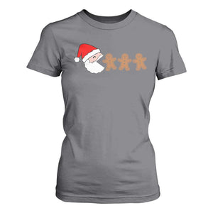 Funny Christmas T Shirt For Women Santa Eating Gingerbread Men Gamer Men Women Kids TS10 Charcoal Print Your Wear