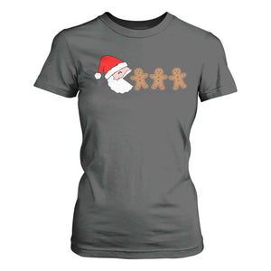 Funny Christmas T Shirt For Women Santa Eating Gingerbread Men Gamer Men Women Kids TS10 Dark Heather Print Your Wear