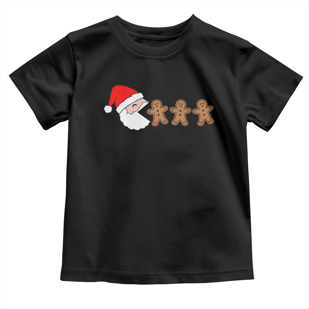 Funny Christmas Toddler T Shirt Santa Eating Gingerbread Men Gamer Men Women Kids TS10 Black Print Your Wear