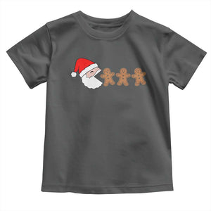 Funny Christmas Toddler T Shirt Santa Eating Gingerbread Men Gamer Men Women Kids TS10 Dark Heather Print Your Wear