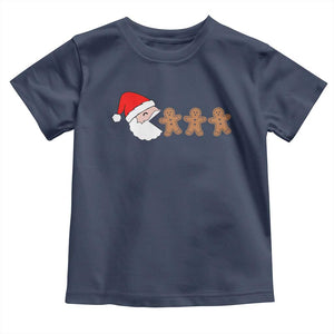Funny Christmas Toddler T Shirt Santa Eating Gingerbread Men Gamer Men Women Kids TS10 Navy Print Your Wear