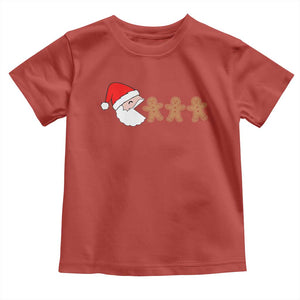 Funny Christmas Toddler T Shirt Santa Eating Gingerbread Men Gamer Men Women Kids TS10 Red Print Your Wear