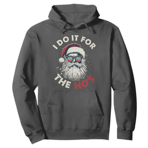 Funny Christmas Hoodie Santa I Do It For The Ho's TS10 Dark Heather Print Your Wear