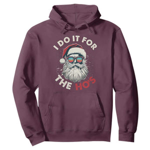 Funny Christmas Hoodie Santa I Do It For The Ho's TS10 Maroon Print Your Wear