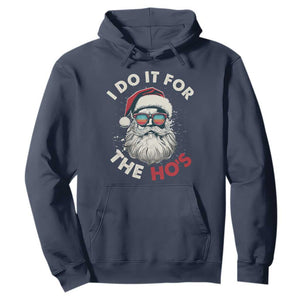 Funny Christmas Hoodie Santa I Do It For The Ho's TS10 Navy Print Your Wear
