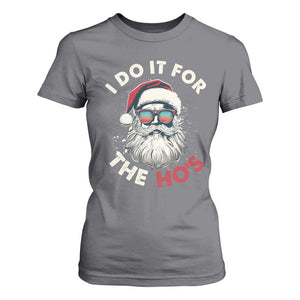 Funny Christmas T Shirt For Women Santa I Do It For The Ho's TS10 Charcoal Print Your Wear