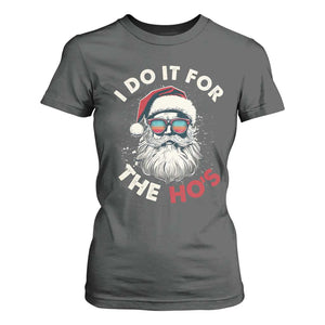 Funny Christmas T Shirt For Women Santa I Do It For The Ho's TS10 Dark Heather Print Your Wear