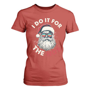 Funny Christmas T Shirt For Women Santa I Do It For The Ho's TS10 Red Print Your Wear