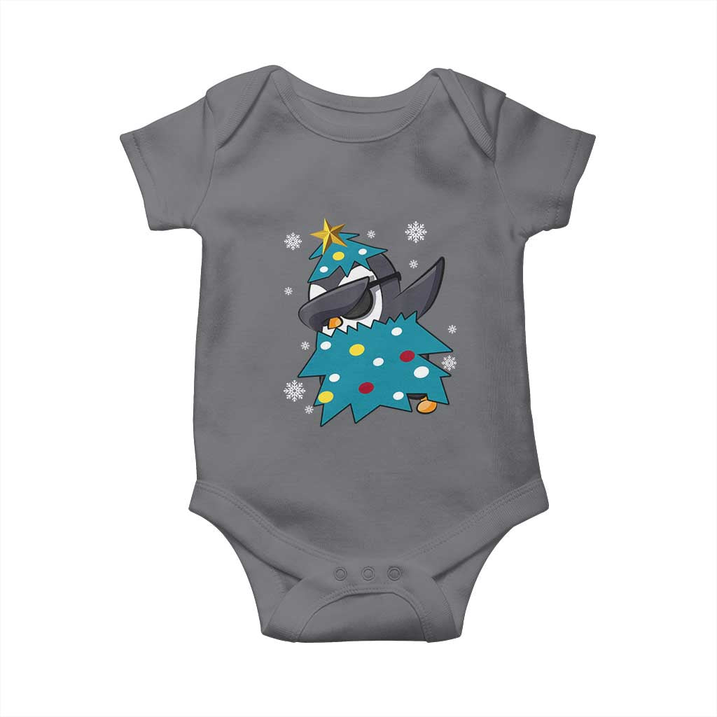 Christmas Penguin Baby Onesie Funny Animals Xmas Tree Lights Boys Kids TS10 Charcoal Print Your Wear