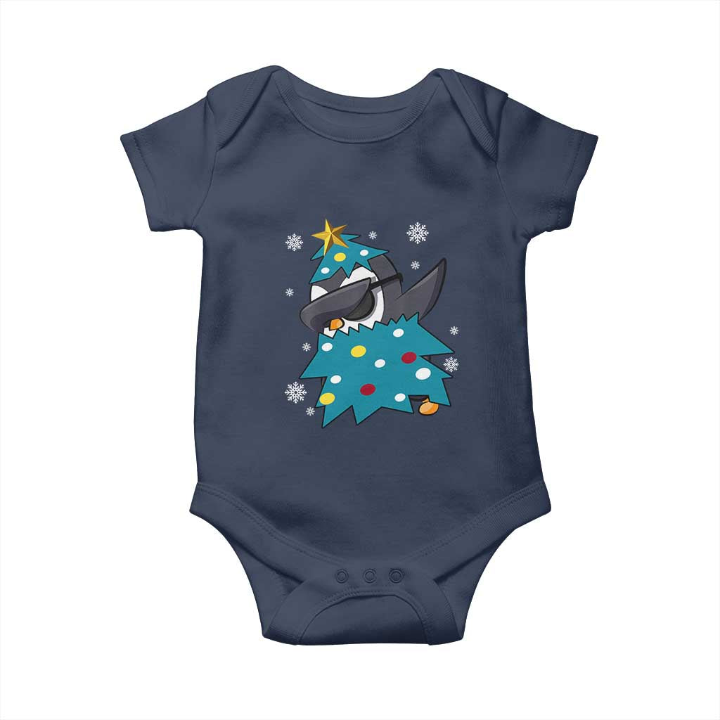 Christmas Penguin Baby Onesie Funny Animals Xmas Tree Lights Boys Kids TS10 Navy Print Your Wear
