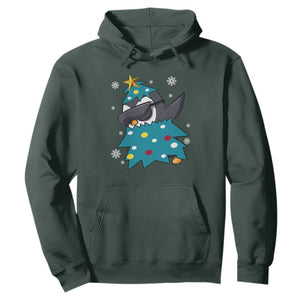 Christmas Penguin Hoodie Funny Animals Xmas Tree Lights Boys Kids TS10 Dark Forest Green Print Your Wear