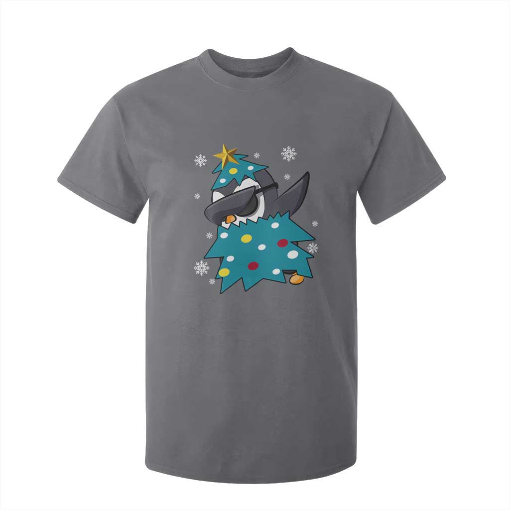 Christmas Penguin T Shirt For Kid Funny Animals Xmas Tree Lights Boys Kids TS10 Charcoal Print Your Wear