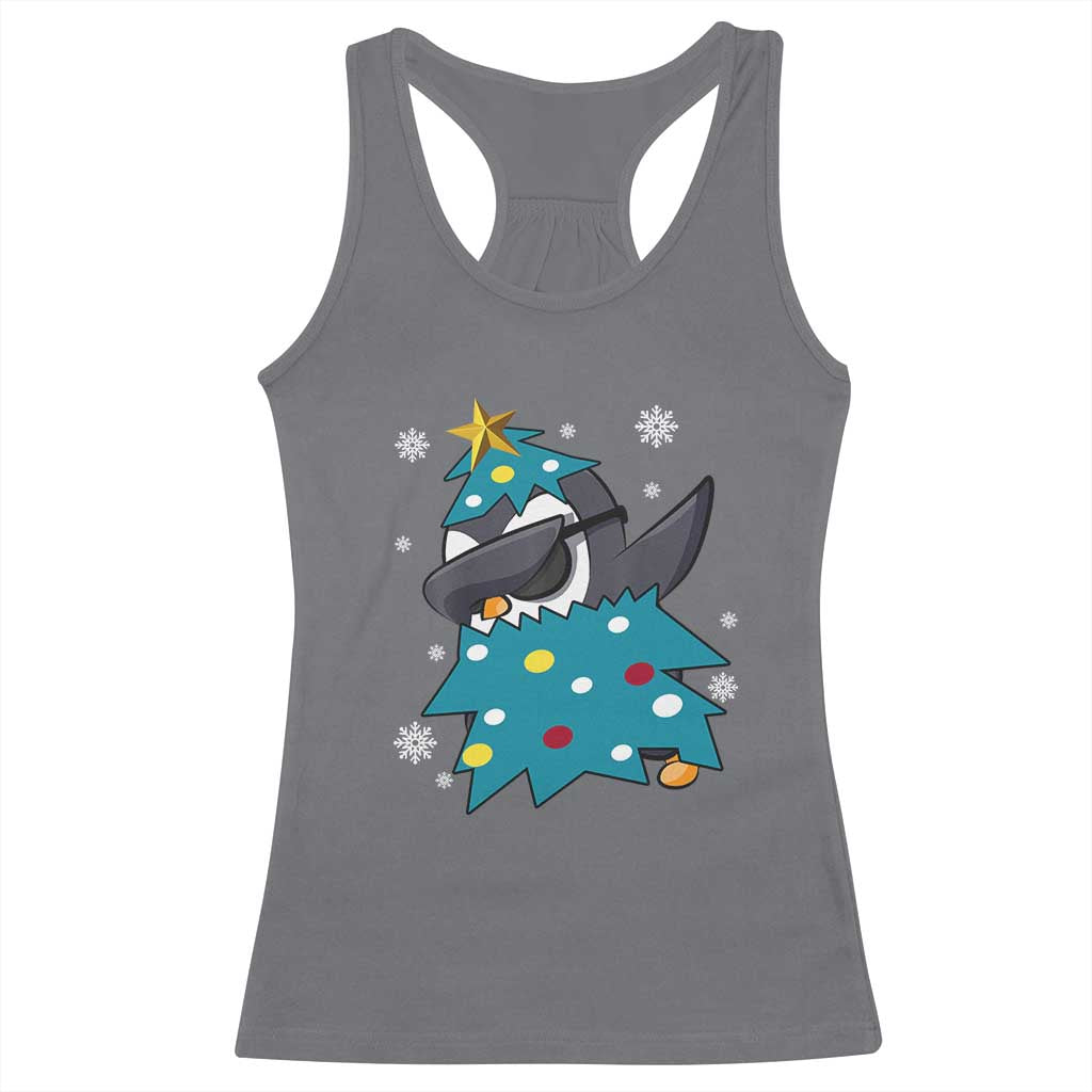 Christmas Penguin Racerback Tank Top Funny Animals Xmas Tree Lights Boys Kids TS10 Charcoal Print Your Wear