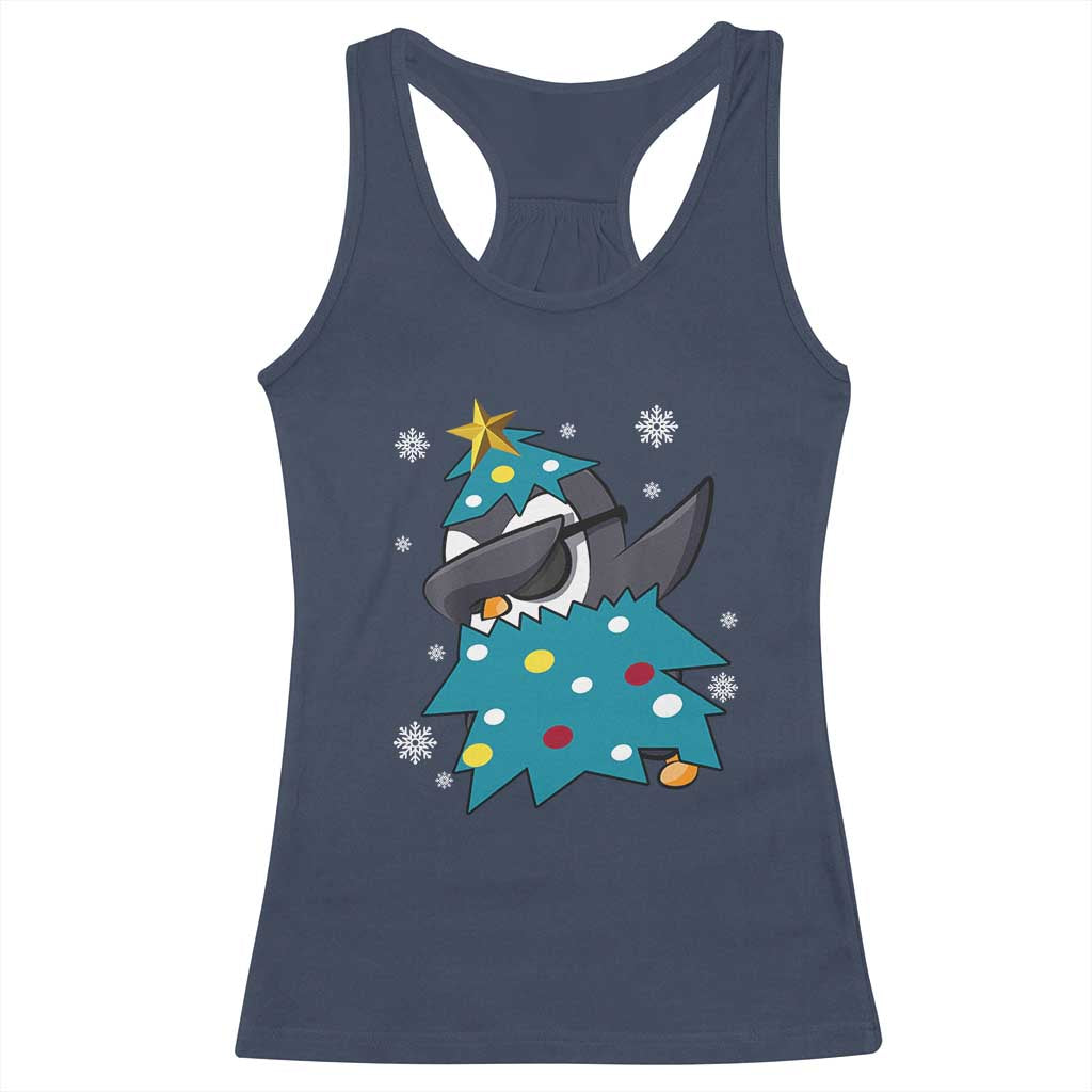 Christmas Penguin Racerback Tank Top Funny Animals Xmas Tree Lights Boys Kids TS10 Navy Print Your Wear