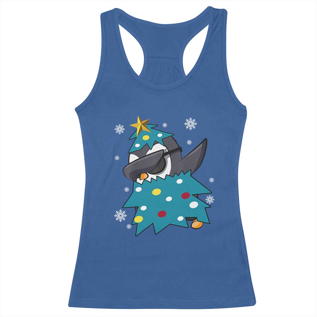 Christmas Penguin Racerback Tank Top Funny Animals Xmas Tree Lights Boys Kids TS10 Royal Blue Print Your Wear