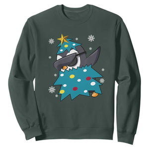 Christmas Penguin Sweatshirt Funny Animals Xmas Tree Lights Boys Kids TS10 Dark Forest Green Print Your Wear