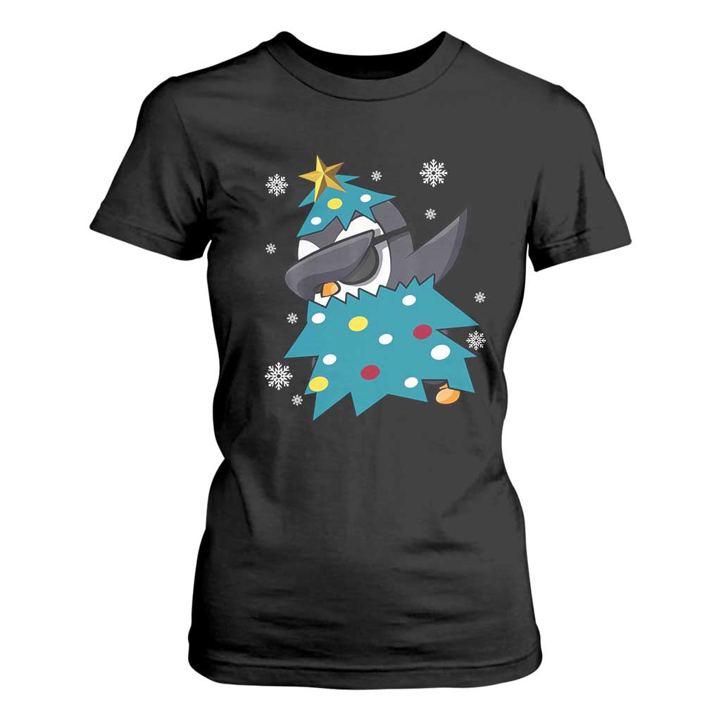Christmas Penguin T Shirt For Women Funny Animals Xmas Tree Lights Boys Kids TS10 Black Print Your Wear