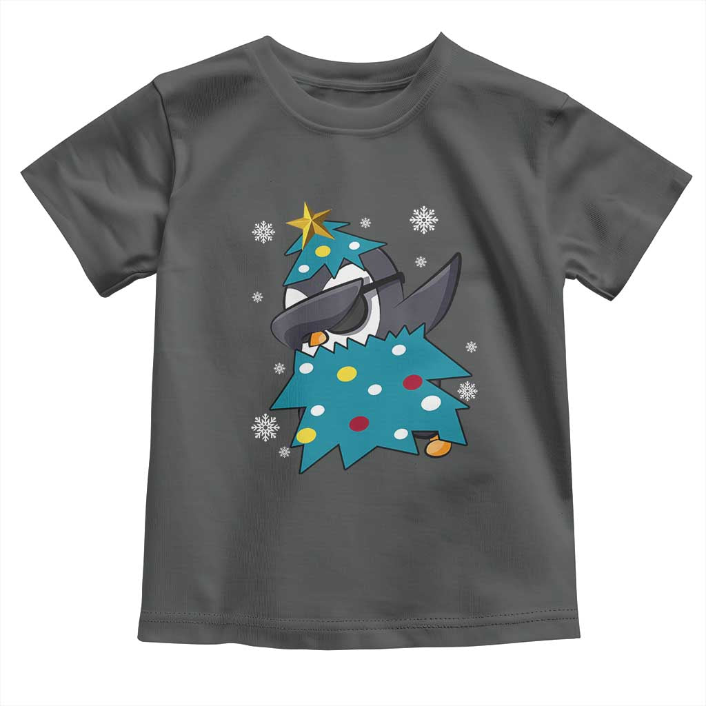 Christmas Penguin Toddler T Shirt Funny Animals Xmas Tree Lights Boys Kids TS10 Dark Heather Print Your Wear