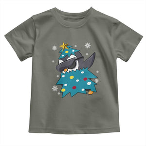 Christmas Penguin Toddler T Shirt Funny Animals Xmas Tree Lights Boys Kids TS10 Military Green Print Your Wear