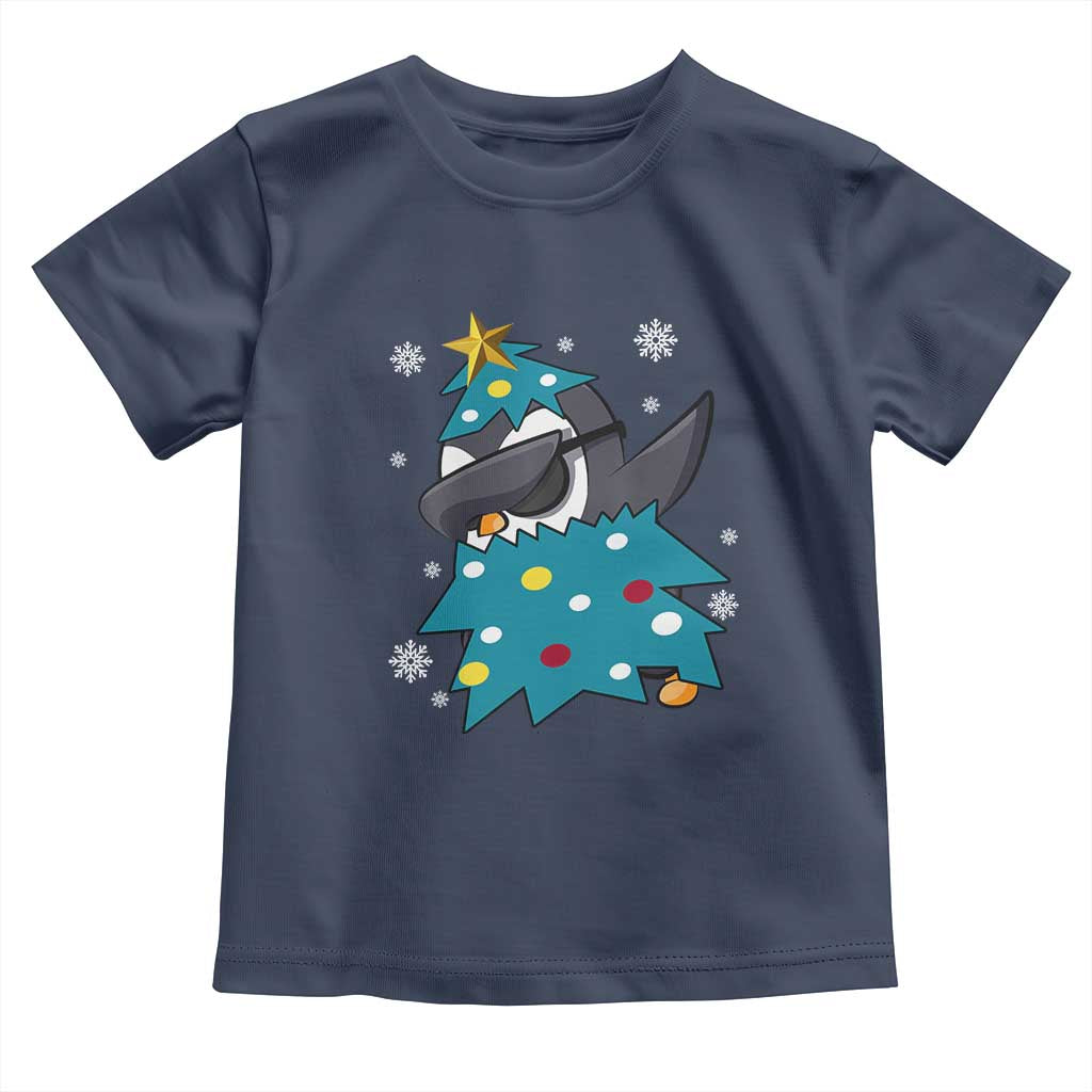 Christmas Penguin Toddler T Shirt Funny Animals Xmas Tree Lights Boys Kids TS10 Navy Print Your Wear