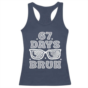 Bruh 67 Days of School Racerback Tank Top Funny Six Seven 6 7 Teen Gen Z Alpha Meme Teacher TS10 Navy Print Your Wear