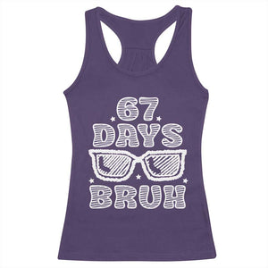 Bruh 67 Days of School Racerback Tank Top Funny Six Seven 6 7 Teen Gen Z Alpha Meme Teacher TS10 Purple Print Your Wear