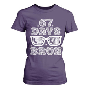 Bruh 67 Days of School T Shirt For Women Funny Six Seven 6 7 Teen Gen Z Alpha Meme Teacher TS10 Purple Print Your Wear