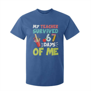My Teacher Survived 67 Days Of Me T Shirt For Kid Funny Six Seven Teen Gen Z Alpha Meme TS10 Royal Blue Print Your Wear