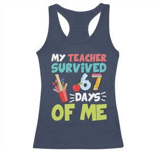 My Teacher Survived 67 Days Of Me Racerback Tank Top Funny Six Seven Teen Gen Z Alpha Meme TS10 Navy Print Your Wear