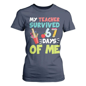 My Teacher Survived 67 Days Of Me T Shirt For Women Funny Six Seven Teen Gen Z Alpha Meme TS10 Navy Print Your Wear