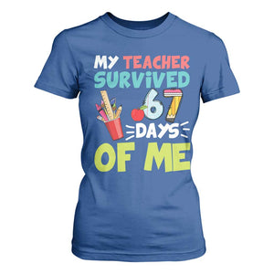 My Teacher Survived 67 Days Of Me T Shirt For Women Funny Six Seven Teen Gen Z Alpha Meme TS10 Royal Blue Print Your Wear