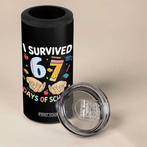 I Survived 67 Days of School Funny Six Seven Meme 4 in 1 Can Cooler Tumbler TS10 Print Your Wear