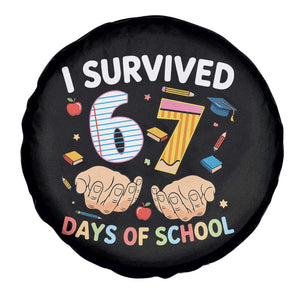 I Survived 67 Days of School Funny Six Seven Meme Spare Tire Cover TS10 Print Your Wear