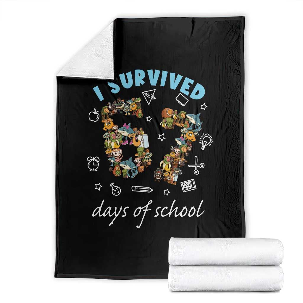 I Survived 67 Days of School Funny Six Seven Italian Brainrot Throw Blanket TS10 Black Print Your Wear