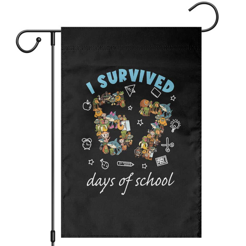 I Survived 67 Days of School Funny Six Seven Italian Brainrot Garden Flag TS10 Black Print Your Wear