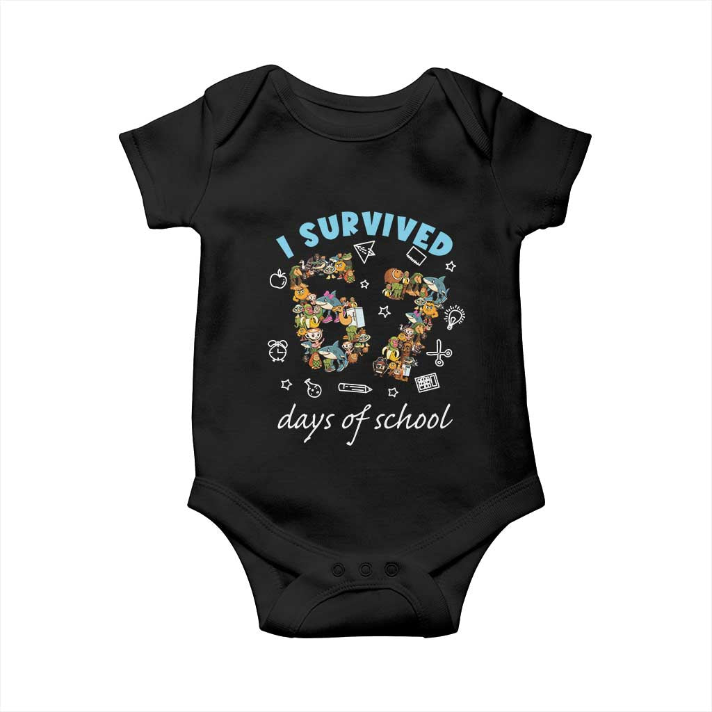 I Survived 67 Days of School Funny Six Seven Italian Brainrot Baby Onesie TS10 Black Print Your Wear