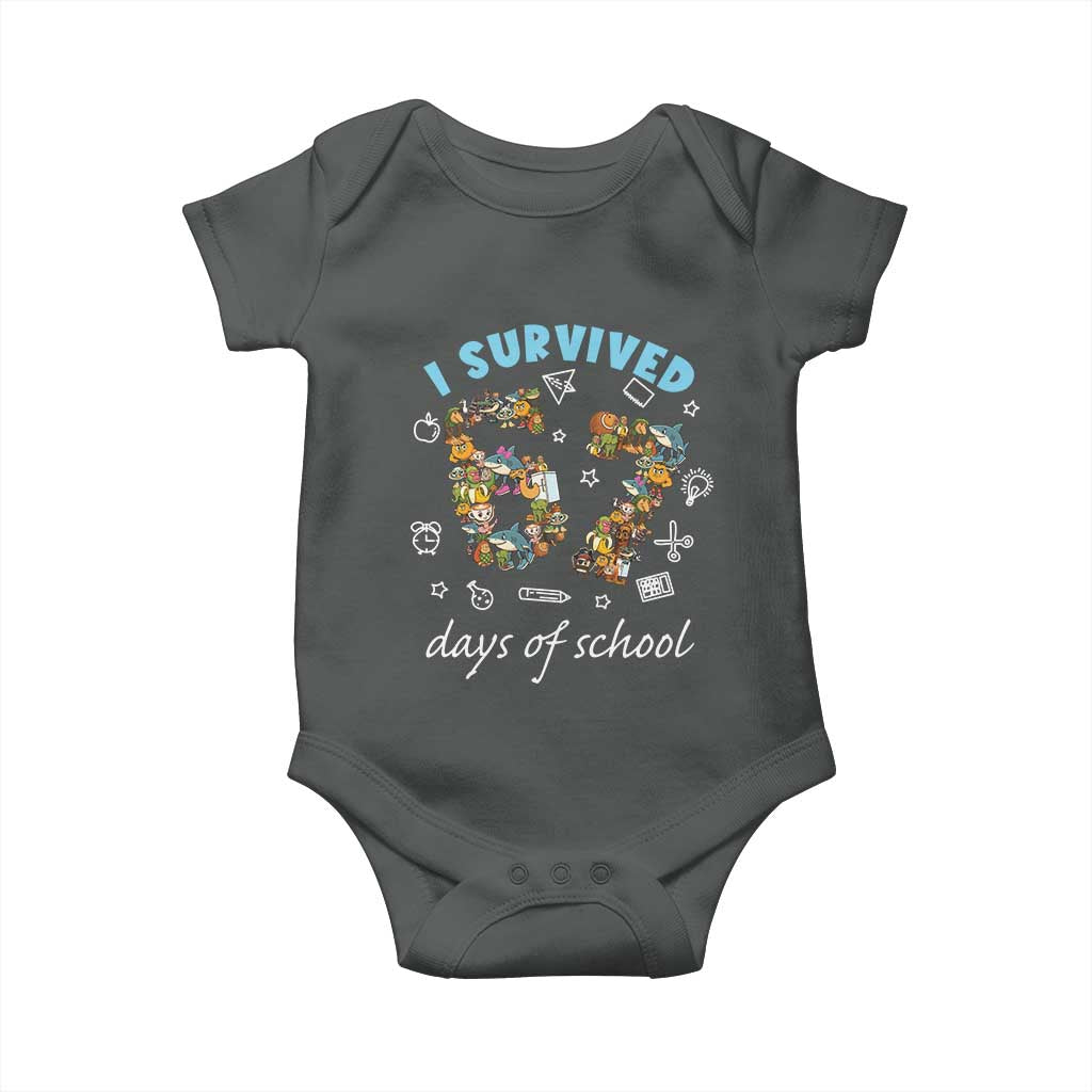I Survived 67 Days of School Funny Six Seven Italian Brainrot Baby Onesie TS10 Dark Heather Print Your Wear